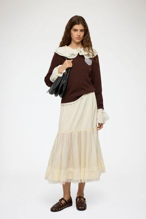 Ganni Skirt in White Nylon - Size 36