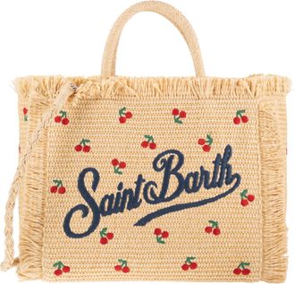 MC2 Saint Barth Bolso tote de playa tejido con bordado de cerezas de Mc2 Saint Barth