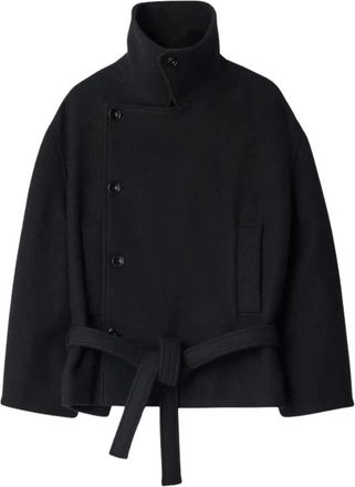 Christophe Lemaire Korte omslagjas - Dames - Jas met riem - Zwart - S - Katoen - Jassen