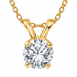 Pompeii3 33-1.50Ct Solitaire Diamond Pendant Necklace 14k White or Yellow Gold Lab Grown