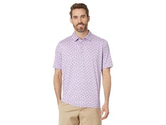 Johnston & Murphy XC4 Performance Tonal Cocktail Polo Mens Short Sleeve Knit Lavendar : SM, Polyester/Spandex