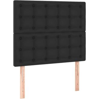vidaXL Cabecero Con Luces Led Cuero Sint&eacute;tico Negro 80x5x118/128 Cm Vidaxl