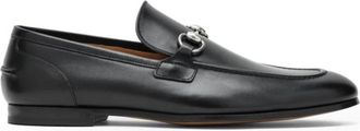 Gucci Jordaan Leren Loafers - Heren - Loafers - Zwart - 40 EU - Leer - Schoenen