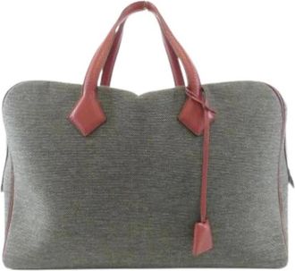 Herm&egrave;s Pre-owned Vintage Toile H Handbag - Dames - Vintage Handtas - Grijs - ONE Size - Vintage