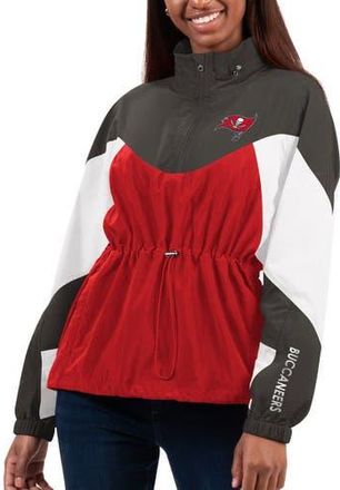 G-III 4Her by Carl Banks Womens G-III 4Her by Carl Banks Red/Pewter Tampa Bay Buccaneers Tie Breaker Lightweight Quarter-Zip Jacket at Nordstrom, Size Xx-Large