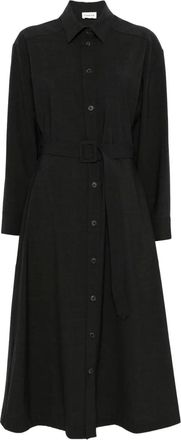 P.A.R.O.S.H. Abito midi con cintura e bottoni - Marrone