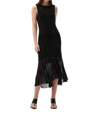 Joseph Ribkoff Chiffon Flounce Hem Midi Dress In Black
