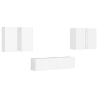 Berkfield Home 6 Piece TV Cabinet Set White Engineered Wood