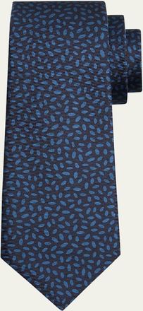 Kiton Mens Micro-Oval Silk 7-Fold Tie