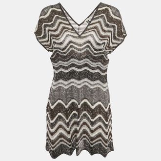 M Missoni Black Patterned Lurex Knit Top