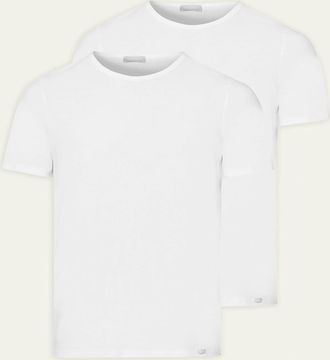 Hanro Mens Cotton Essentials 2-Pack Crewneck T-Shirts