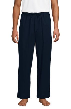 Lands End Poplin Pajama Pants in Radiant Navy at Nordstrom, Size Medium