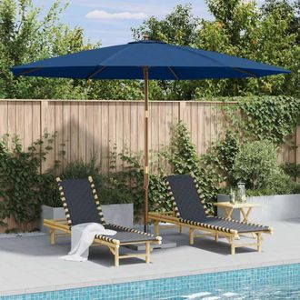 Berkfield Home Outdoor Parasol with Wooden Pole 350 cm Blue