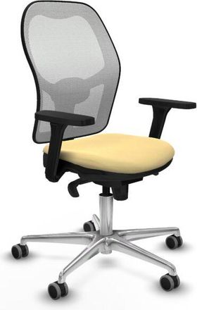 Piqueras y Crespo Piqueras Y Crespo - Jorquera Sincro Malla Blanca Similpiel Crema Brazos 3d Base Aluminio Ruedas 65mm Engomada