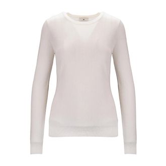 Elisabetta Franchi Trui met lange mouwen - Dames - Sweatshirts - Wit - 2XL - Wol - Hoodies & sweatvesten
