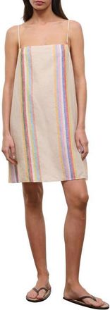 Staud Laura Stripe Linen Minidress in Day Trip Stripe at Nordstrom, Size X-Small
