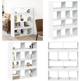vidaXL Divisorio Stanza Bianco 100x33x125,5 cm in Truciolato - Divisore ambienti - Libreria divisoria