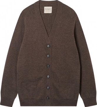 JUMPER 1234 Womens Grosgrain Cardigan In Umber Brown