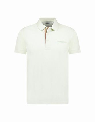 Burberry Mens Burberry Hartford Check Placket Polo Pistachio - Green - Size: 38