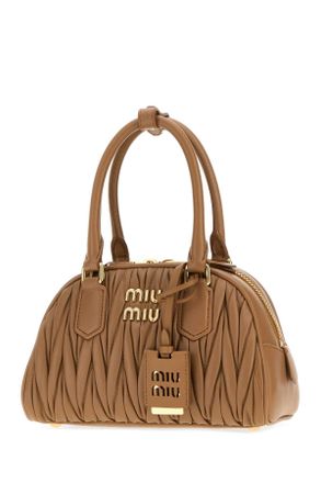 Miu Miu Womens Camel Nappa Leather Arcadie Handbag Caramel Borse A Mano Bag
