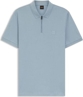 BOSS Stretch-cotton slim-fit polo shirt with logo patch
