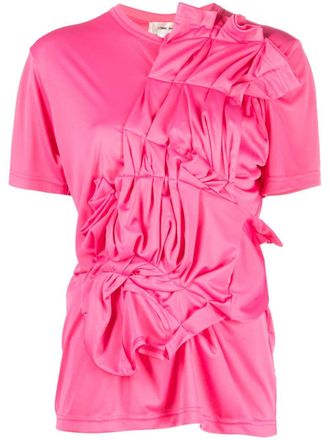 Comme Des Garçons T-shirt met ruches - Roze