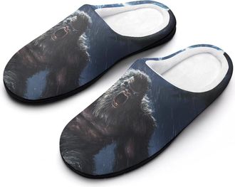 Generic Bigfoot Braving Thunders Fashion Cotton Slippers for Women Memory Foam House Slippers Non-Slip House Bedroom Shoes
