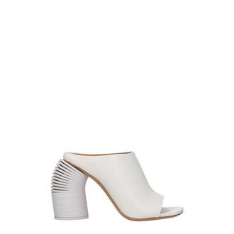 Off-white White Leather Platform Womens Sandals