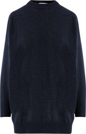 Jil Sander Ronde hals gebreid - Dames - Ronde hals truien - Blauw - M - Truien & Vesten