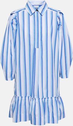Ganni Striped cotton minidress