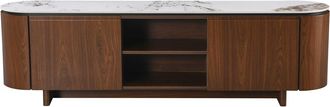 Habitat et Jardin Porta Tv In Legno stonea Con Piano In Ceramica - 200 X 40 X 55 Cm - Marrone