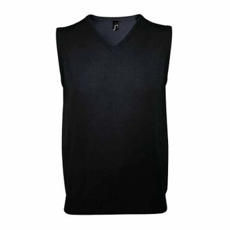 SOLS Unisex volwassen heren gebreid mouwloos sweatvest (Zwart)
