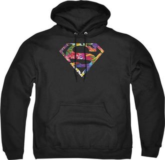 Gildan Superman Hawaiian Shield Adult Pull Over Hoodie / Hooded Sweatshirt