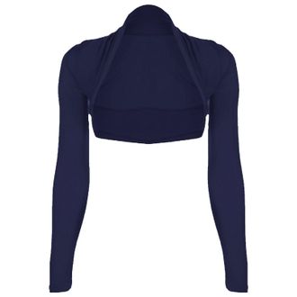 ZEE FASHION Ladies Long Sleeve Plus Size Bolero Shrug TOP Womens Open Cardigan TOP Size 8-26 (UK Size L/XL 16-18, Navy Blue)
