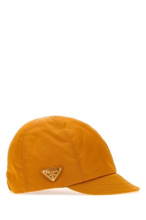 Prada Womens Re-Nylon Baseball Cap Orange Recycled Polyamide Excluding