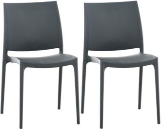 Clp Clp - Set De 2 Sillas Apilables Maya Gris Oscuro