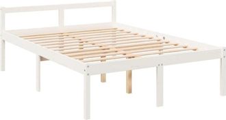 vidaXL Cama senior doble sin colchón blanco 135x190 cm Vidaxl