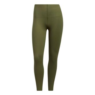 adidas (WMNS) adidas Elv Yoga Fl 78t Casual Sports Tight Gym Pants/Trousers/Joggers Military Green GM2755