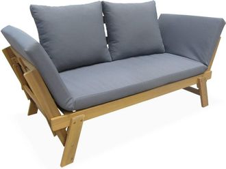 Sweeek Sofá de jardín de 2/3 plazas, gris