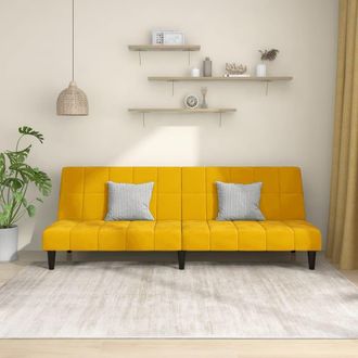 vidaXL Sof&aacute; Cama De 2 Plazas Terciopelo Amarillo Vidaxl