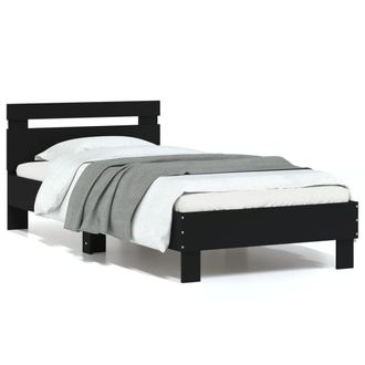 Berkfield Home Bed Frame without Mattress with LED Lights Black 75x190 cm Small Single
