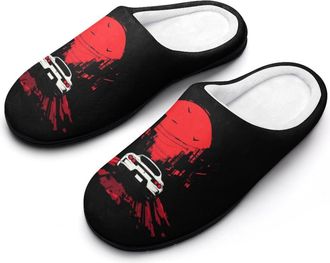 Generic Japan Motorsport-Car Womens Slippers Warm House Slippers Indoor House Shoes with Anti-Skid Rubber Sole