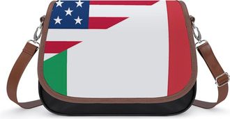 Generic Flag of U.S. & Italy Fashion Womens Crossbody Bags Novelty Handbag Shoulder Bag Purse