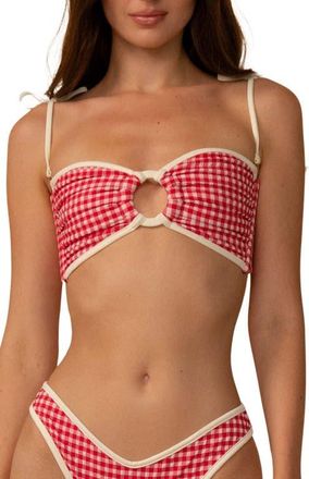 Montce Swim Lulu Gingham Bikini Bottoms in Red Micro Gingham at Nordstrom, Size X-Large
