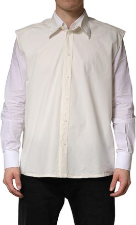 Dolce & Gabbana White MARTINI Cotton Men Dress Formal Mens Shirt (Pre-Owned)