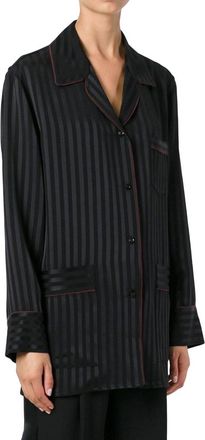 Givenchy Black Striped Silk Pyjama Shirt Size XXS