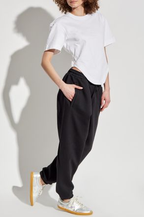 adidas ADIDAS By Stella McCartney Sweatpants With Printed Logo, Womens, Black