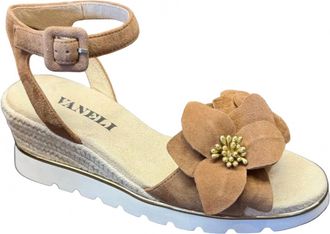 Vaneli Womens Crown Wedge Sandal In Brown
