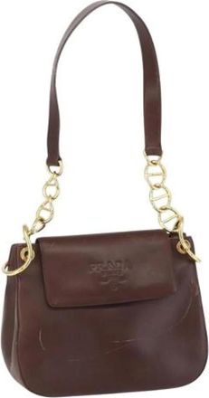 Prada Pre-owned Shoulder Bags, female, Brown, Size: ONE SIZE Pre-owned Vintage Shoulder Bag
