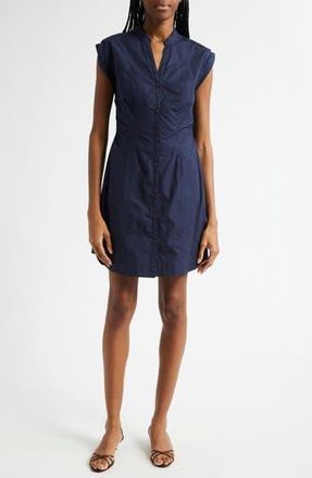 Derek Lam Elyse Short Sleeve Tiered Cotton Shirtdress in Black at Nordstrom Rack, Size 6